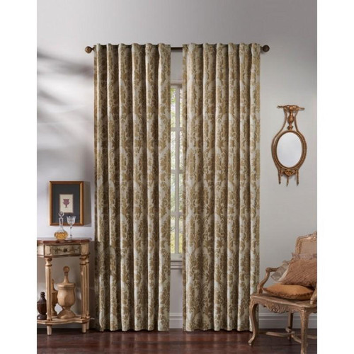 Costa Natural Linen Panel With Gold Foil Embroidery (COSTAPN-GD)