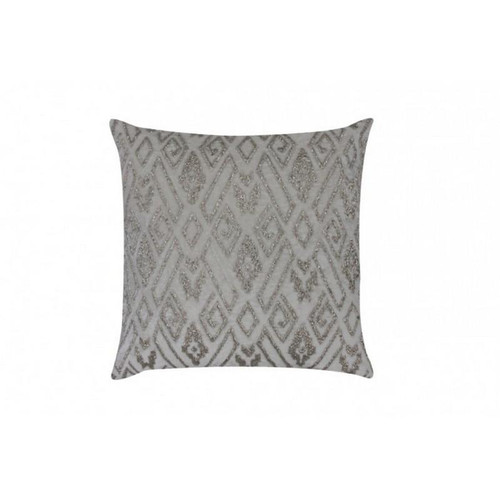 Eos Ivory Velvet Pillow With Silver Beads (EOS03A-IV)