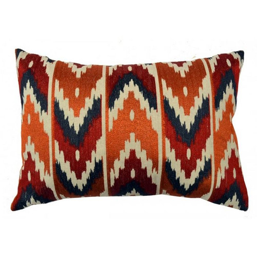 Mendoza Poly Thread Embroidered Pillow (MENDOZA02C-RD)