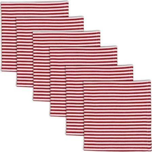 Peppermint Stripe Napkin Set Of 6 (Pack Of 8) (COS33170)