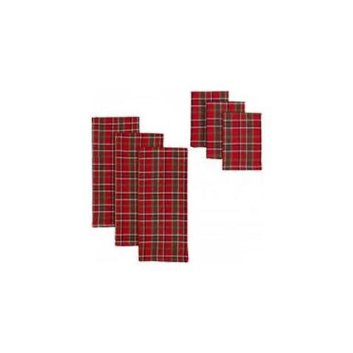 6 Piece Merry Plaid Dishtowel & Dishcloth Set (Pack Of 8) (COS33149)