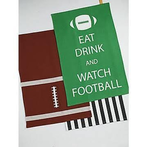 Football Printed Dishtowel Set Of 3 (Pack Of 11) (COS33002)