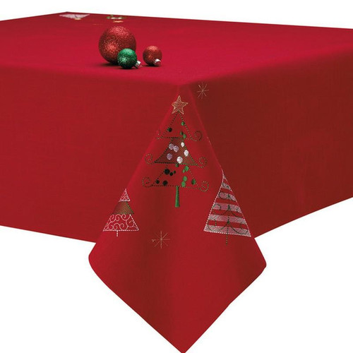 Holiday Trees Embroidered Tablecloth (Pack Of 5) (28611)