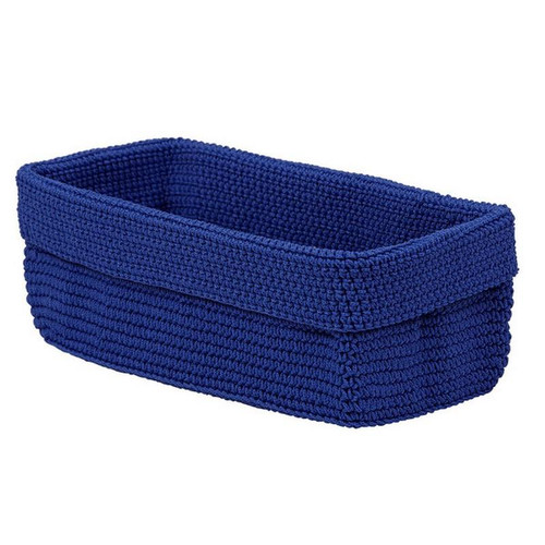 Bright Blue Crochet Basket - Large (Pack Of 12) (28593)