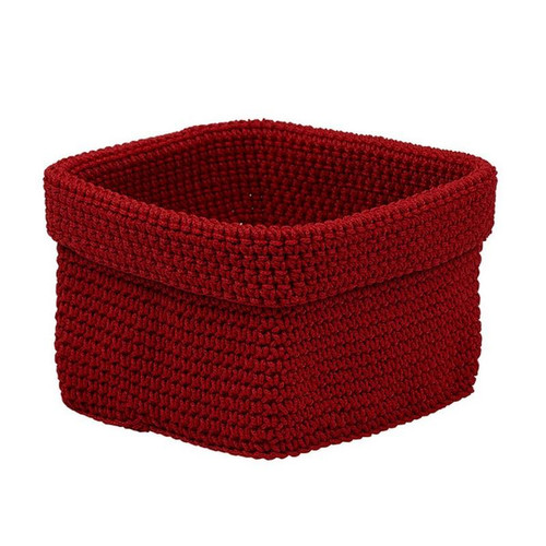 Red Crochet Basket - Small (Pack Of 19) (28590)