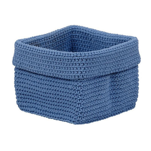 Baby Blue Crochet Basket - Small (Pack Of 19) (28588)