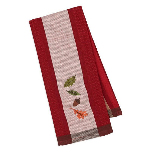 Autumn Leaves Embroidered Dishtowel (Pack Of 29) (28521)