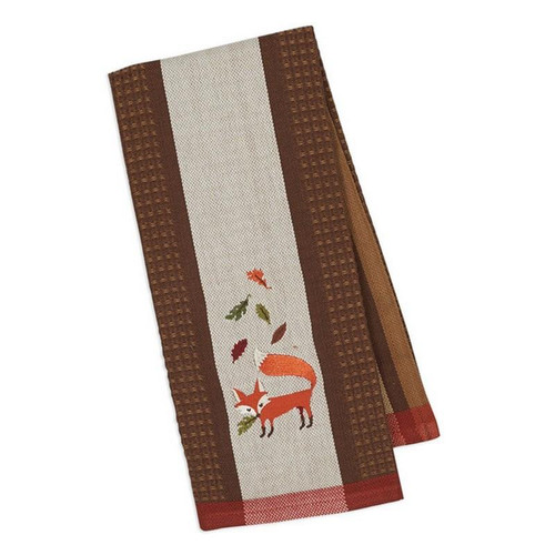 Autumn Fox Embroidered Dishtowel (Pack Of 29) (28519)