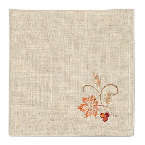 Autumn Wheat Embroidered Napkin (Pack Of 34) (27251)