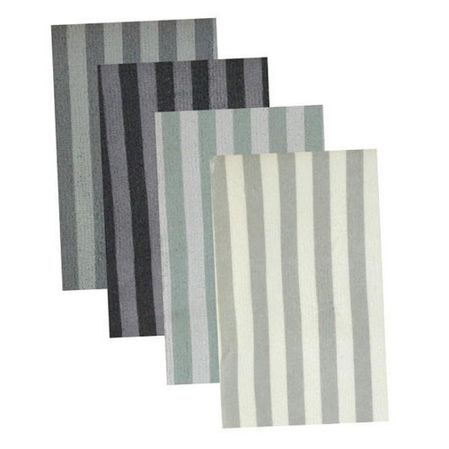 Grey Tonal Stripes Dishcloth - Set Of 4 (Pack Of 20) (26924)