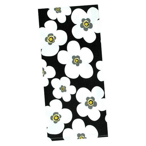 Big Blooms Black Dishtowel (Pack Of 37) (22818)