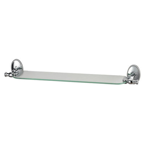 Glass Shelf With Chrome Accents And Detailed Back Plate (131-010)