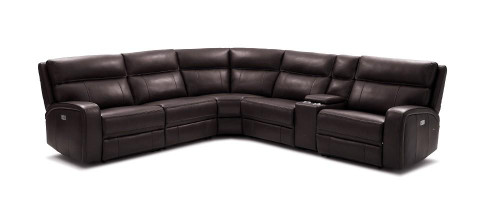 Cozy Motion 6 Piece Chocolate Brown Sectional