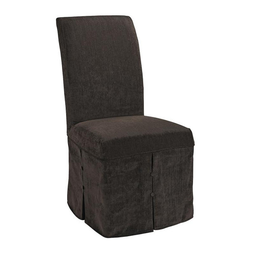 Davoy Chocolate Parsons Chair Skirted-(Cover Only) (6086445)