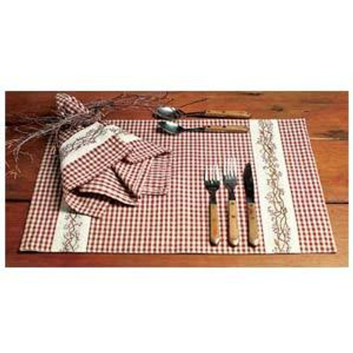 Burgundy Berry Vine Placemats Set/4 (Pack Of 5) (30175)