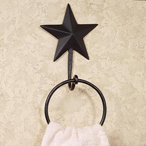 6 X 8.75 X 3" Black Barn Star Towel Ring (Pack Of 7) (63176)