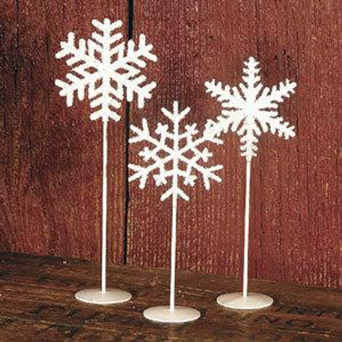 6, 7 & 8" Snowflake Pedestals Set/3 (Pack Of 10) (66316)