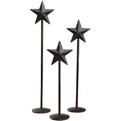 4, 5 & 6" Bitty Blk Star Pedestals Set/3 (Pack Of 15) (68491)