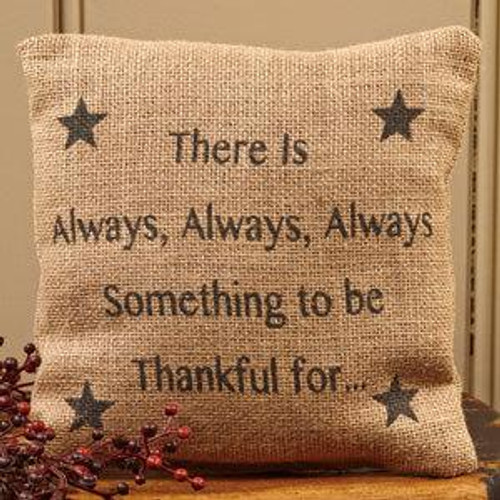 8X8" Small Burlap Thankful Pillow (Pack Of 15) (80977)