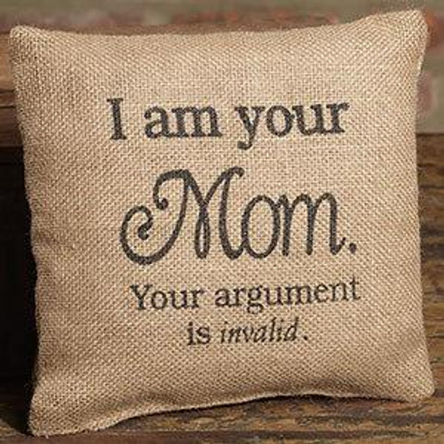 8X8" Small Burlap Mom Pillow (Pack Of 15) (82847)