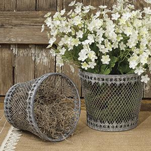 Embossed Trim Wire Pots Set/2 (Pack Of 3) (83339)