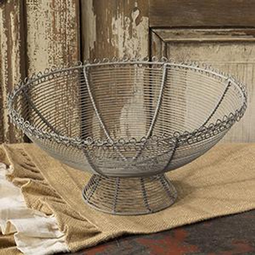 12.5X6" Pedestal Wire Bowl (Pack Of 4) (83732)