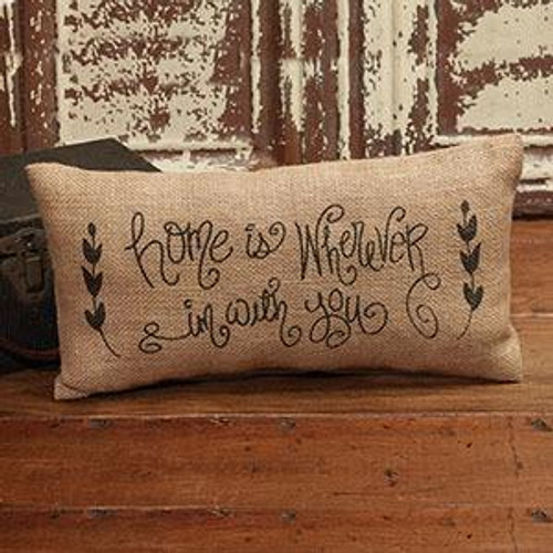 12X6" Small Burlap Home With You Pillow (Pack Of 11) (83858)