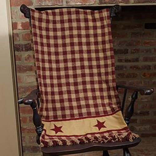 50 X 60" Cranberry Country Star Throw (Pack Of 3) (84077)