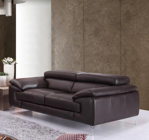 A973 Brown Italian Leather Loveseat