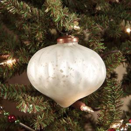 3" White Onion Mercury Ornament (Pack Of 21) (89470)