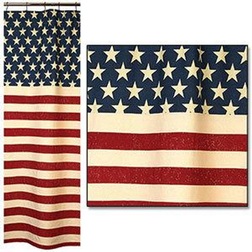 72X72" Vintage Flag Shower Curtain (Pack Of 2) (89623)