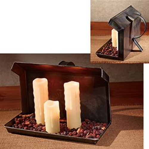 12.5X8.5X6" Fireside Candle Holder (Pack Of 4) (90756)