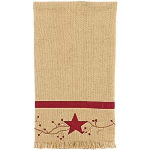 18X28" Primitive Star Vine Cotton Burlap Towel (Pack Of 12) (90795)