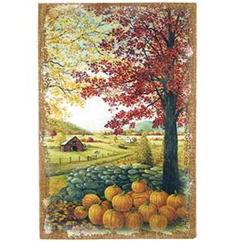 12X18" Pumpkin Time Burlap Print (Pack Of 4) (91750)