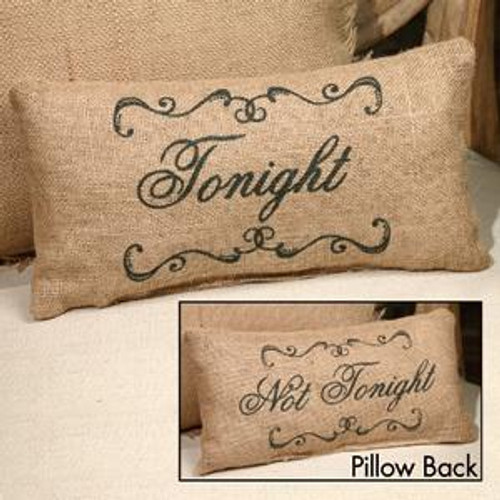 12X6" Small Burlap Tonight Pillow (Pack Of 11) (92695)