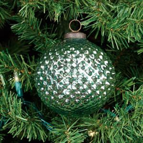 4" Aqua Diamond Mercury Ornament (Pack Of 13) (92847)