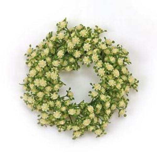 6" Outer Mini White Flower Candle Ring (Pack Of 13) (93462)