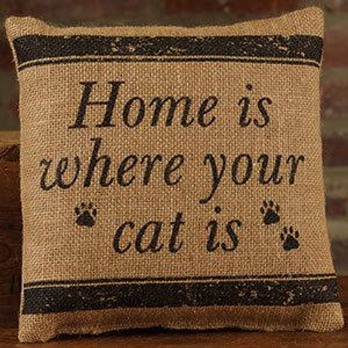 8X8" Small Burlap Home/Cat Pillow (Pack Of 13) (95750)