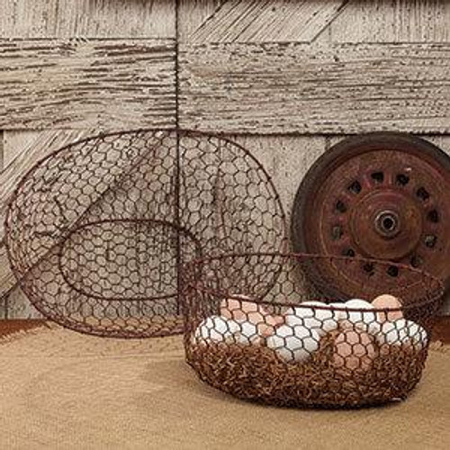 Oval Chicken Wire Baskets Set/2 (Pack Of 4) (96036)