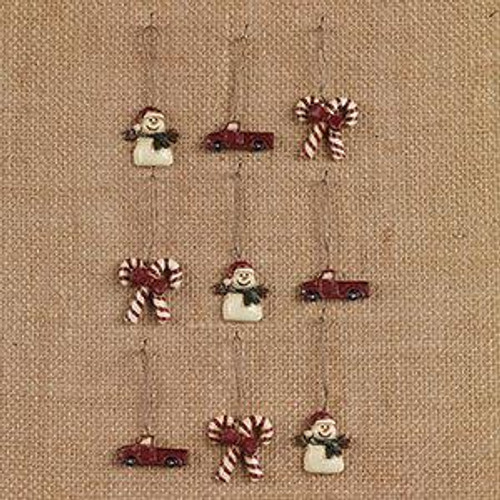 Mini Burgundy Truck Ornaments Assorted Set/9 (Pack Of 11) (96063)