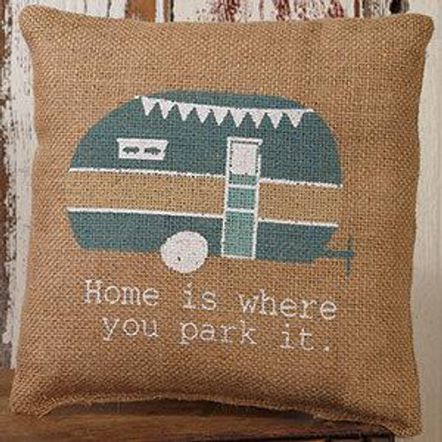 8X8" Small Burlap Home/Camper Pillow (Pack Of 13) (97310)