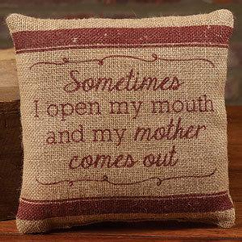 8X8" Small Burlap My Mother Pillow (Pack Of 13) (97313)