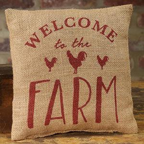 8 X 8" Small Burlap Welcome/Farm Pillow (Pack Of 13) (97518)