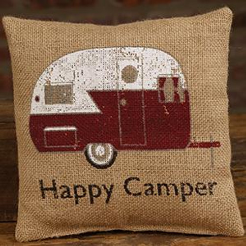 Small Burlap Red Camper Pillow (Pack Of 12) (98236)