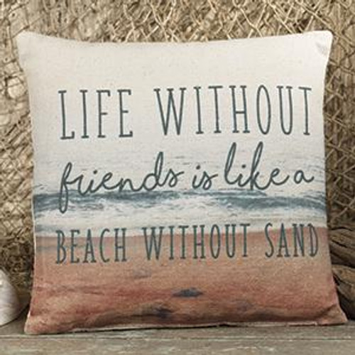 Small Canvas Life/Friends Pillow (Pack Of 13) (98460)