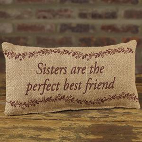 Small Burlap Sisters/Friend Pillow (Pack Of 12) (98490)