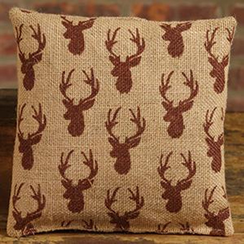 Small Burlap Deer Pillow (Pack Of 13) (98652)