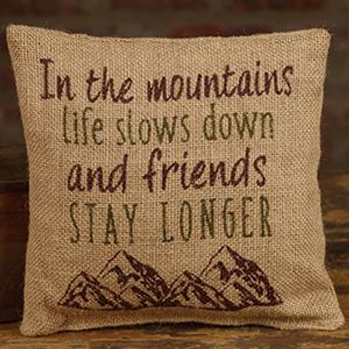 Small Burlap Mountains Pillow (Pack Of 13) (98877)