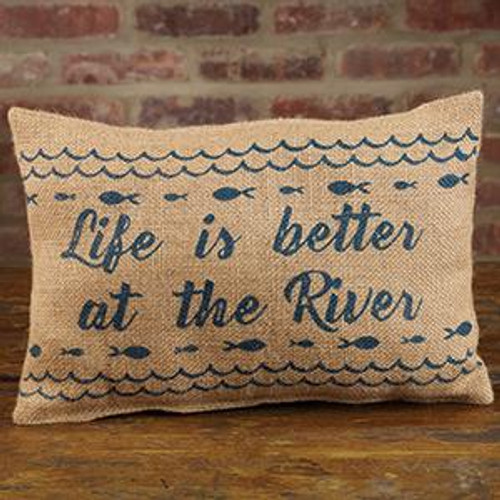 12X8" Burlap Life/River Pillow (Pack Of 9) (98927)