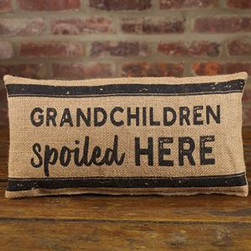 12X6" Small Burlap Grandchildren Pillow (Pack Of 12) (98967)